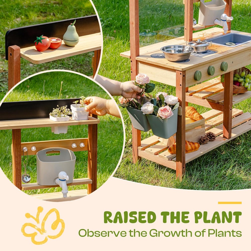 Kids Outdoor Sink - Деревянная уличная кухня для детей с