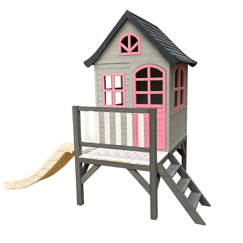 Kids Outdoor Doll House - Детский бревенчатый домик, дерево, уличный маленький,
