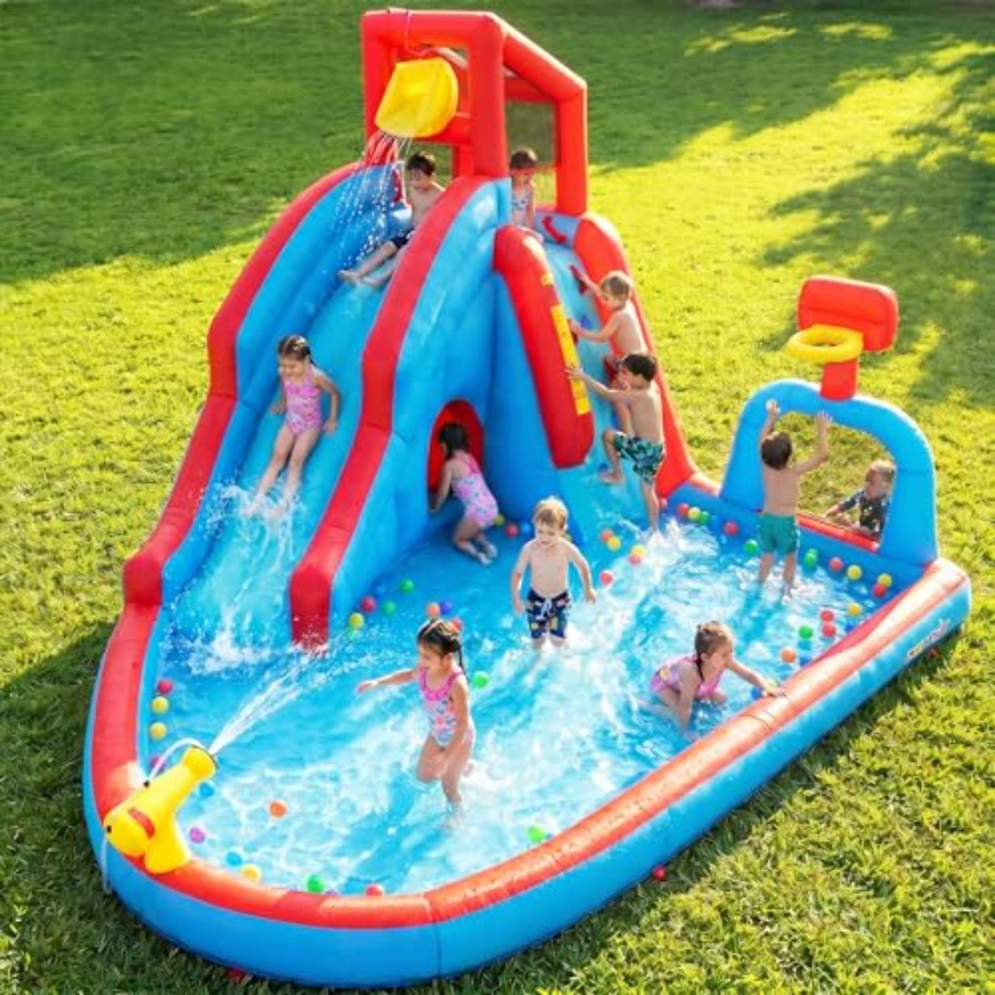 Надувной батут-аквапарк для де – обзор и цена Kids Outdoor Inflatable Water Slide
