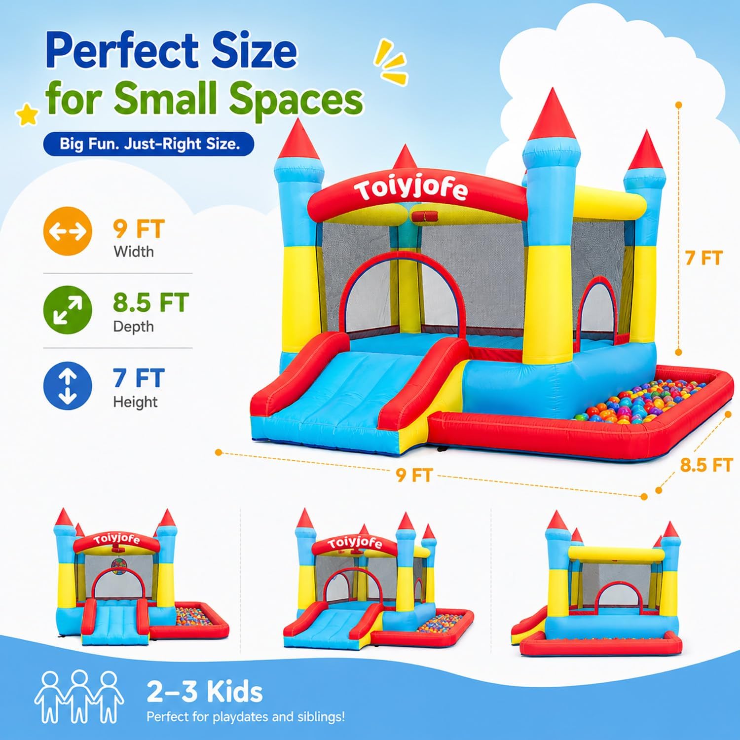 Надувной батут для детей 3-6 л – обзор и цена Kids Outdoor House With Slide