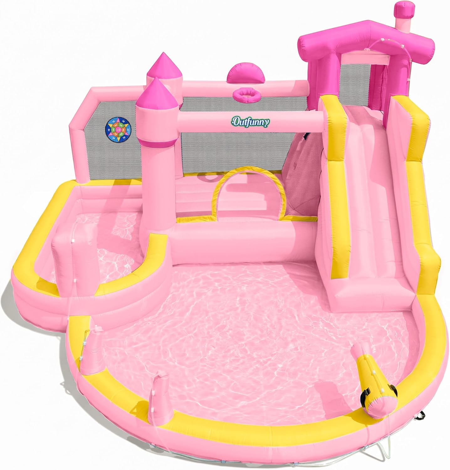 Розовая надувная водная горка- – обзор и цена Kids Outdoor Inflatable Water Slide