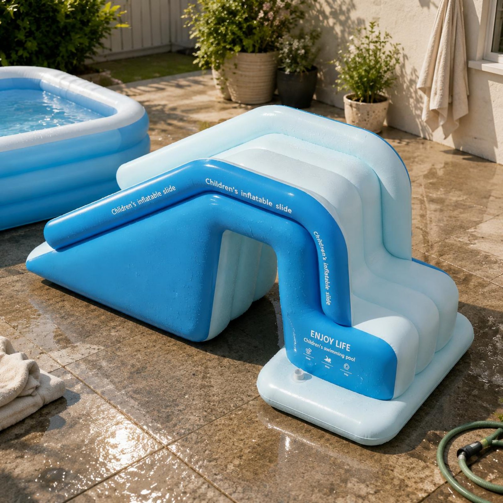 Надувная горка для бассейна, с – обзор и цена Kids Outdoor Inflatable Water Slide