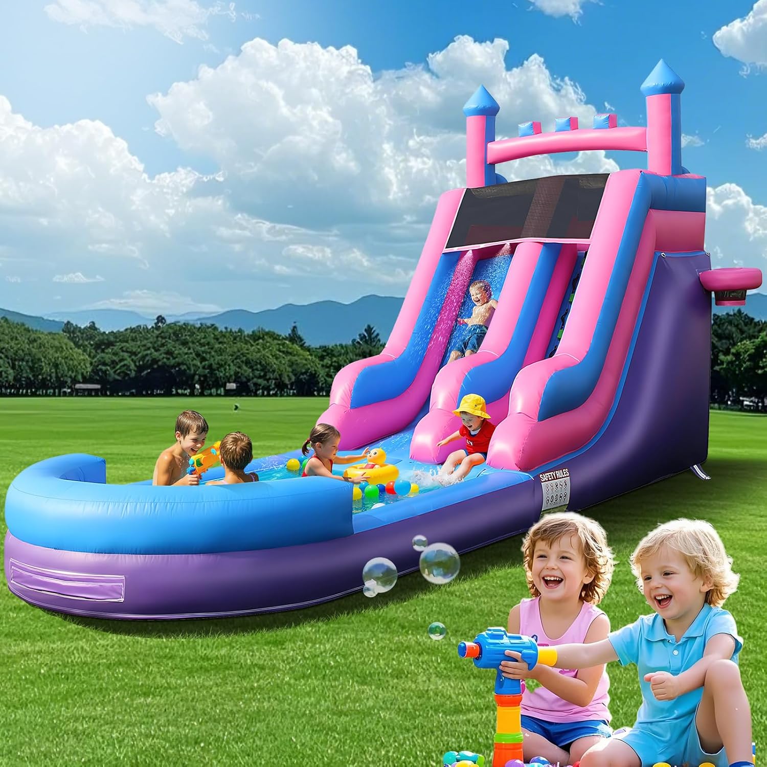 Надувная водная горка для тяже – обзор и цена Kids Outdoor Inflatable Water Slide