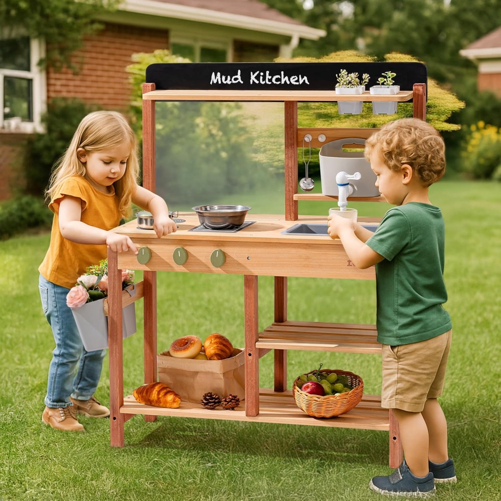 Деревянная уличная кухня для д – обзор и цена Kids Outdoor Sink