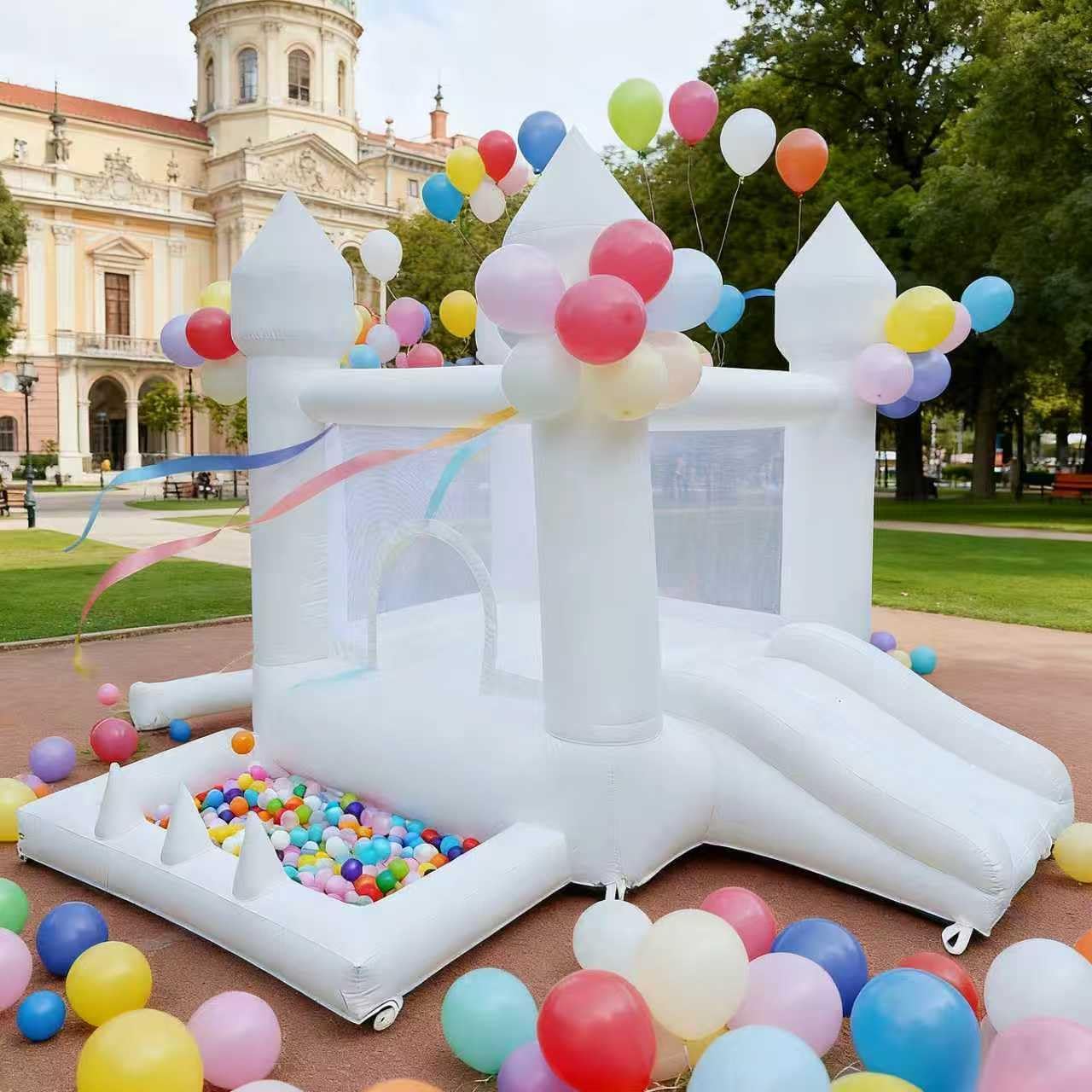 Белый надувной батут, надувной – обзор и цена Kids Outdoor Bounce House
