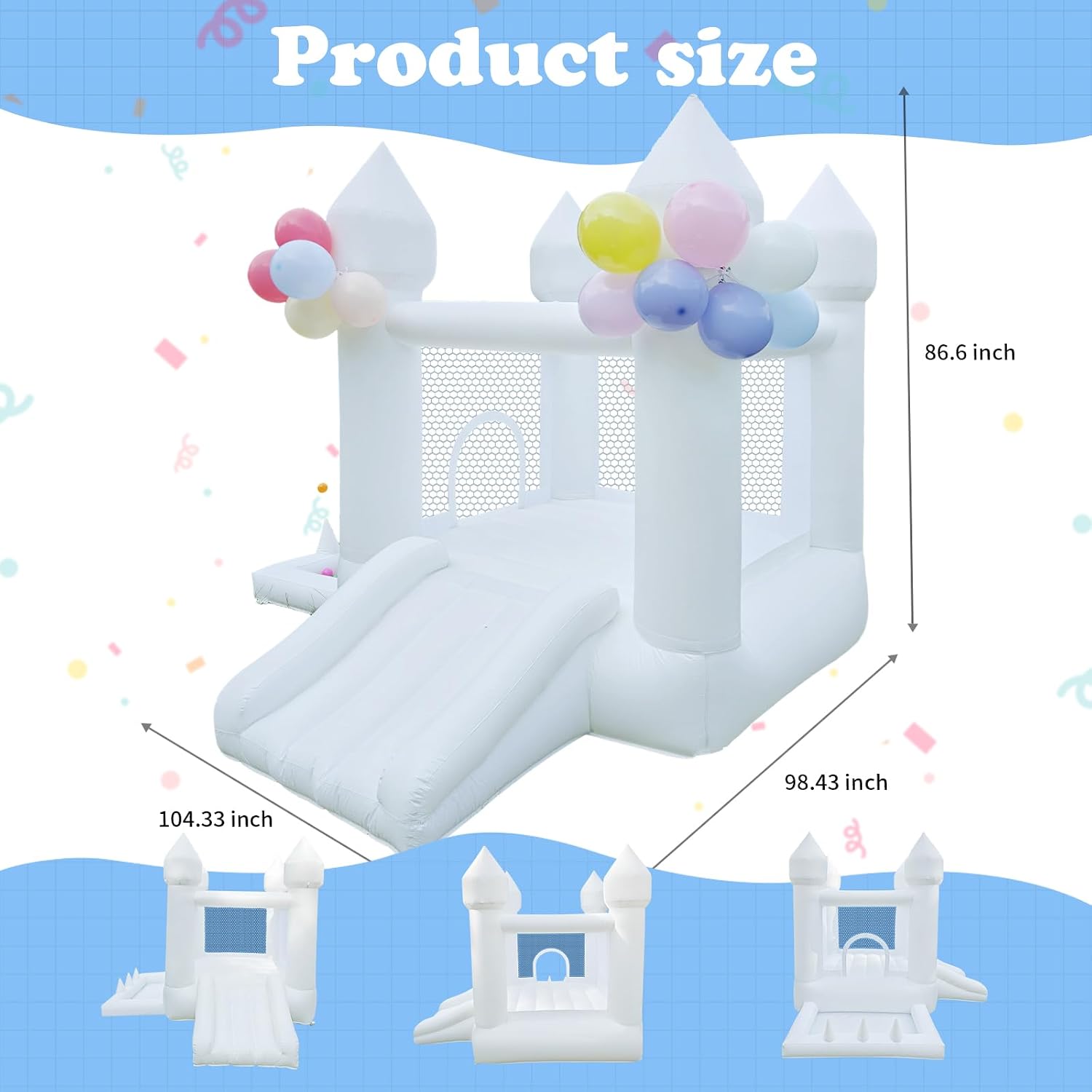Белый надувной батут, надувной – обзор и цена Kids Outdoor Bounce House