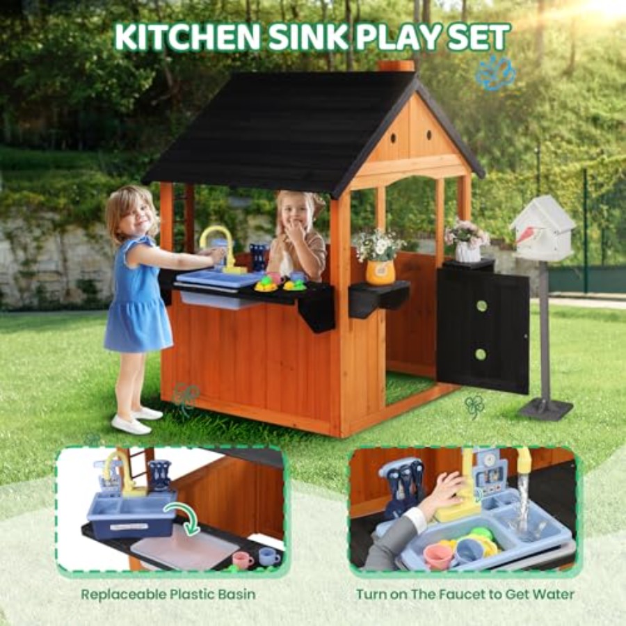 Детский деревянный игровой дом – обзор и цена Kids Outdoor Sink