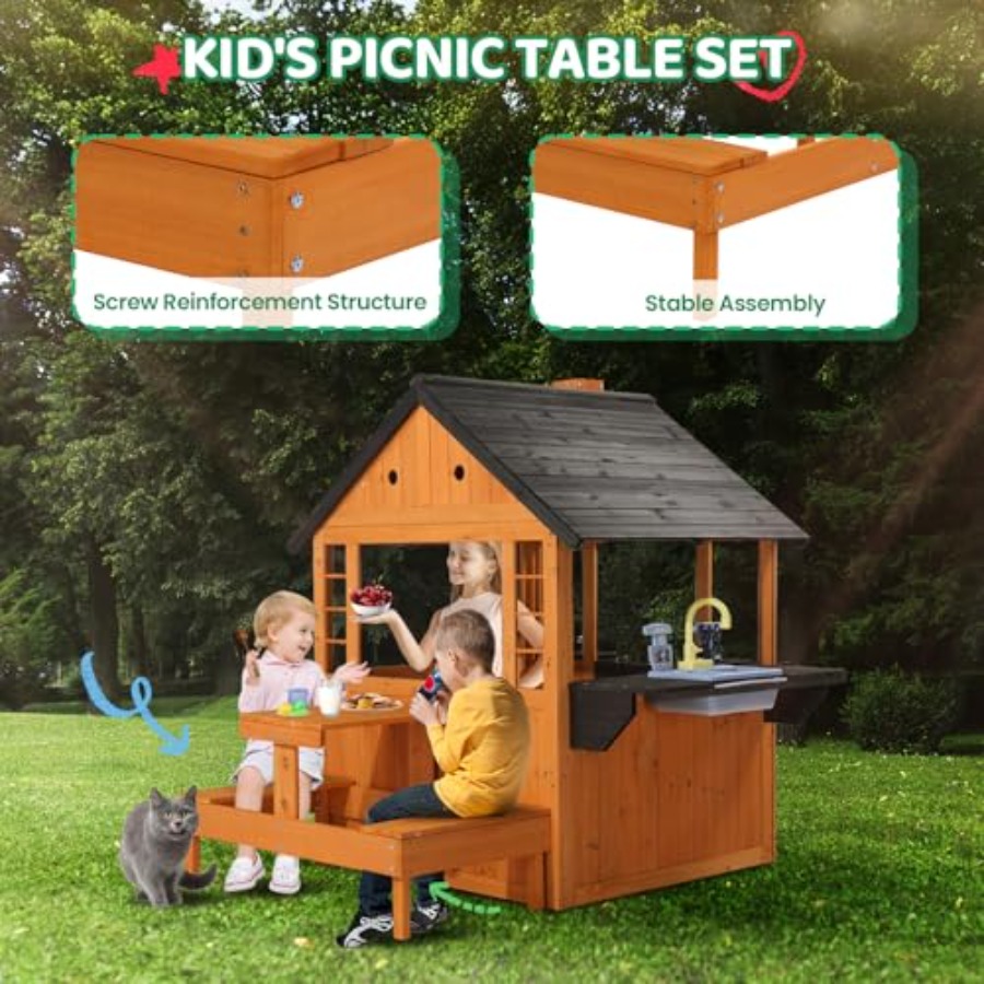 Детский деревянный игровой дом – обзор и цена Kids Outdoor Sink