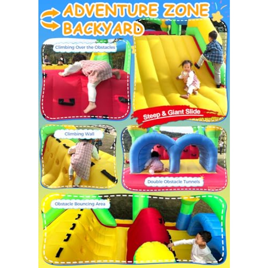 Надувной батут-полоса препятст – обзор и цена Kids Outdoor Bounce House