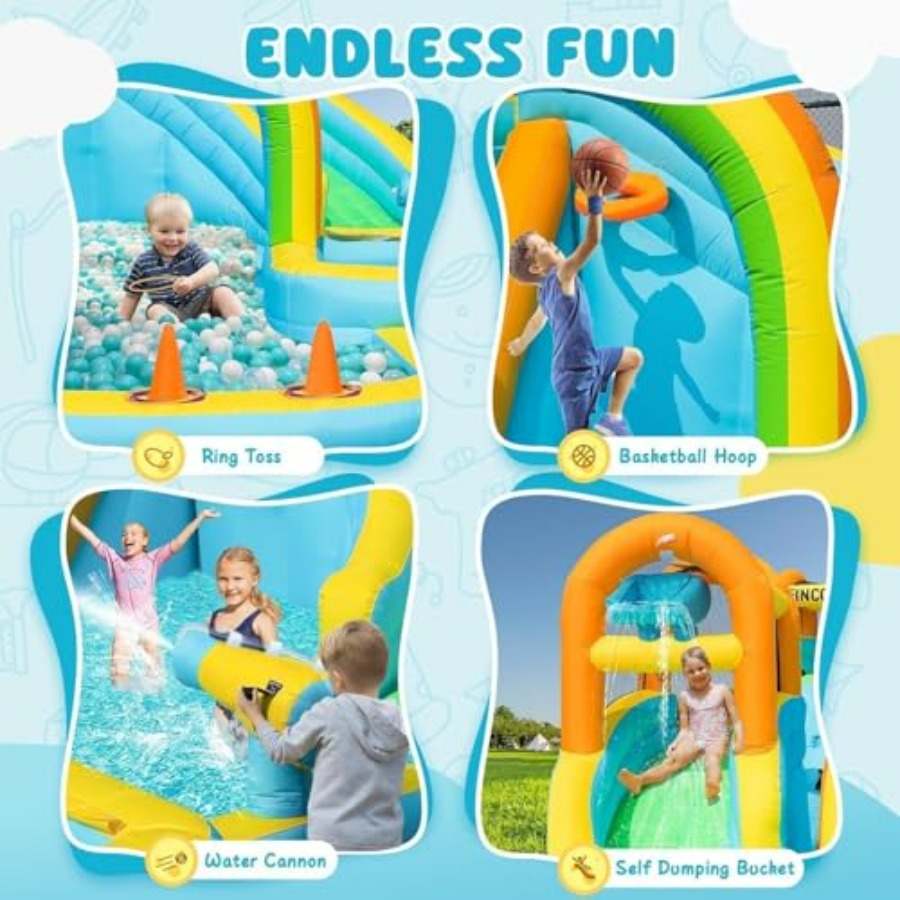 Надувная водная горка для дете – обзор и цена Kids Outdoor Inflatable Water Slide