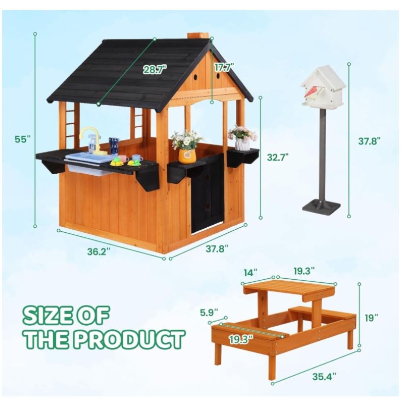 Детский деревянный игровой дом – обзор и цена Kids Outdoor Sink
