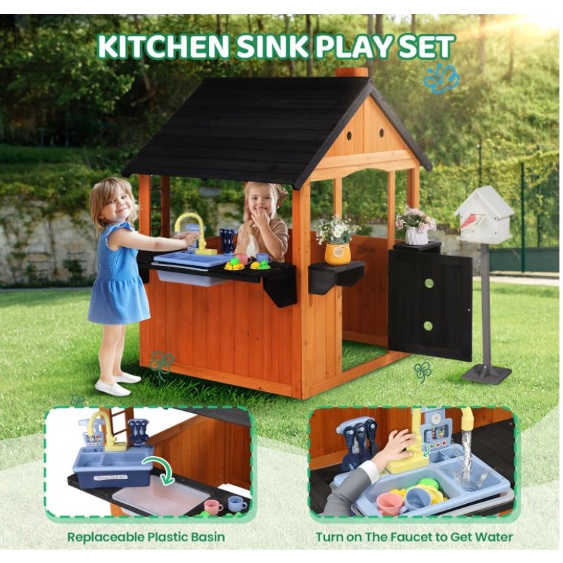 Детский деревянный игровой дом – обзор и цена Kids Outdoor Sink