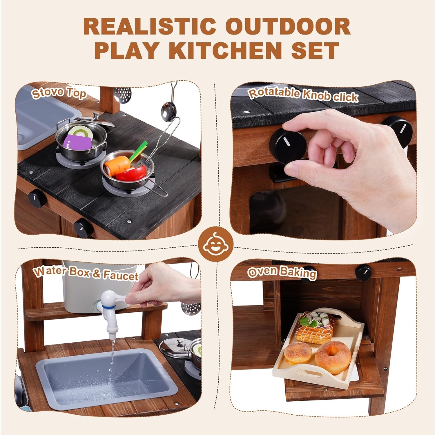 Детская уличная кухня-игрушка  – обзор и цена Kids Outdoor Sink