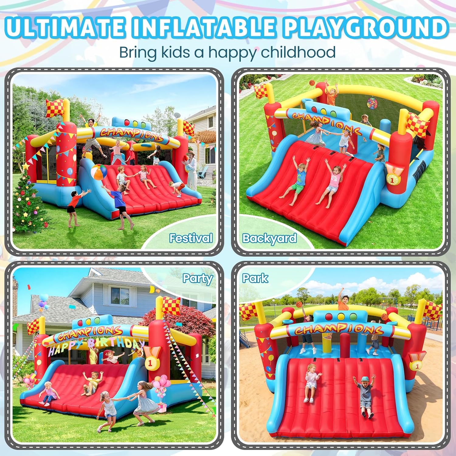 Большой надувной батут для дет – обзор и цена Kids Outdoor Bounce House